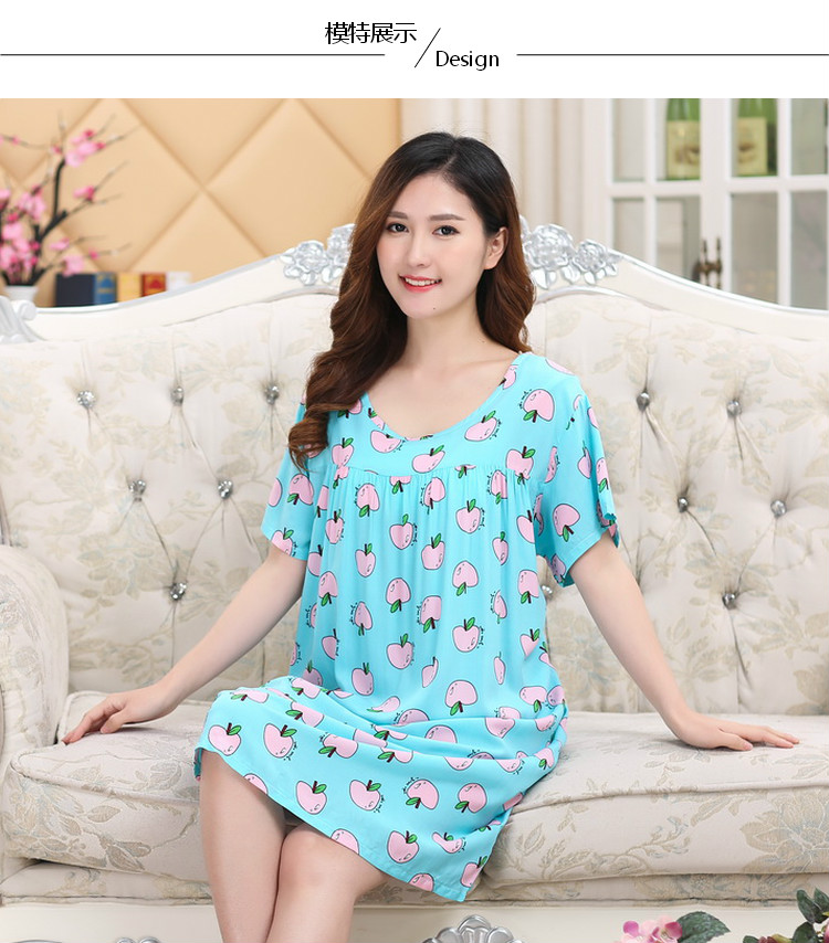 Mùa hè cộng với phân bón nhân tạo bông nightdress phụ nữ kích thước lớn bông lụa đồ ngủ bông váy nightdress thai sản váy váy