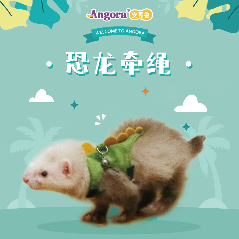 * Dinosaur traction rope * Angolu walks the mink rope small sable Mark Shell General Anglu ferret dress