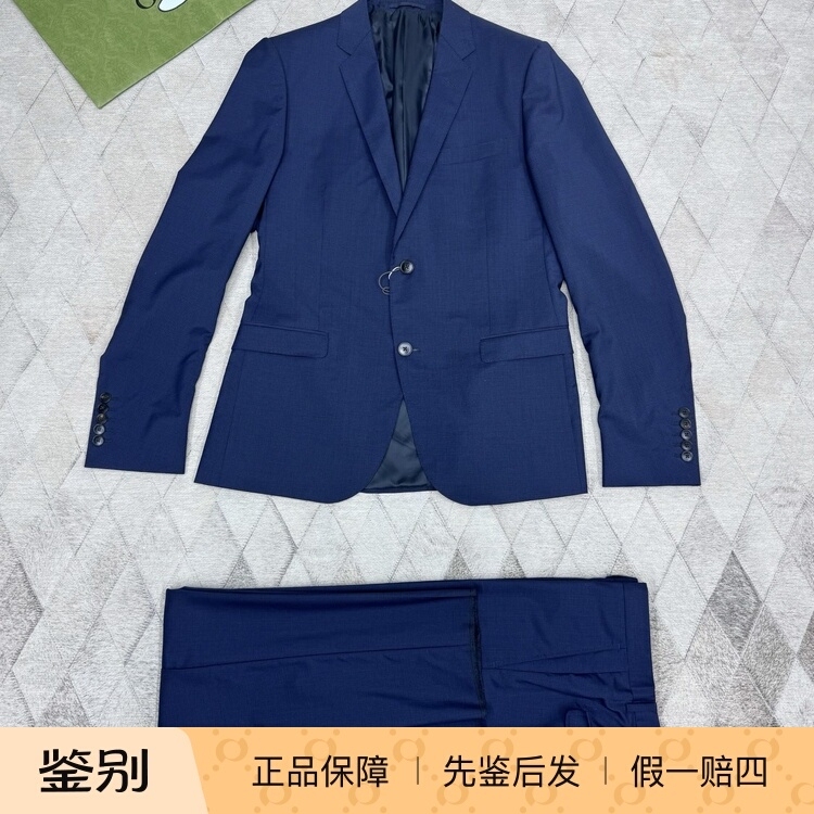 Gucci Men's Navy Blue Wool Suit Set, Business Casual, Trendy, Fashionable, Versatile Gucci Men's Navy Blue Wool Suit Set, Business Casual, Trendy, Fashionable, Versatile