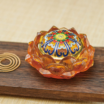 Ancient Glass Lotus Plate Incense Stick Incense Burner Home Home Buddhist Hall is dedicated to the Sandalwood Incense Burner for Buddhist Supplies