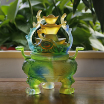 Ancient dewaxing firing glass cornucopia ornament home living room shop cash register counter decoration art opening gifts