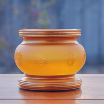 Pure copper glass Yang carved eight auspicious incense burners for the home shrine ornaments for the Buddha to insert incense burner incense chamber