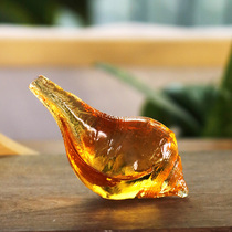 Zen Yue ancient method glass Miaoyin method snail conch left-handed and right-handed one of the eight offerings of Tibetan Buddhist Dharma ornaments