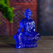 Zen Yue Ancient Law Glass Tota Medicine Buddha Blue Home Offering Glass Light Rulai Bodhisattva Buddha Statue Buddha Hall Ornaments