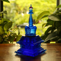 Zen Yue Buddha Art Ancient Glass Stupa Large Bodhi Pagoda contains hidden relics pagoda transparent handicraft ornaments