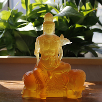 Zen Yue Buddha art Ancient method Glass Manjushri Samantabhadra Buddha statue Home worship Temple Buddha hall for decoration Home