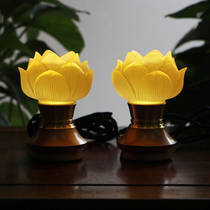 Zen Yue Buddhist supplies Glass Nine Lotus Lotus Lantern Buddha Offering Lamp Changming Lamp Colorful Lotus Lamp Buddha Hall For Buddha Lamp