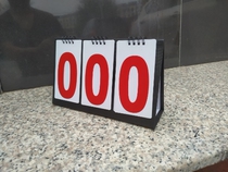 3-digit scoreboard timer timing number 3-digit time-marking card flip card three