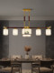 New Chinese-Style Restaurant Chandelier, All-Copper and Solid Wood, National Style, Zen-Inspired, Long Strip Dining Chandelier, Tea Room Chandelier, 2025 New Model Restaurant Light