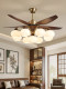 Vintage-Style Fan Light for Living Room, Large Size, Straight Blade, Retro French New Chinese Style Ceiling Fan Light, 2025 New Model
