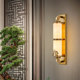 High-End All-Copper Jade Wall Lamp with Solid Wood in New Chinese Style for Living Room Background Wall, Villa Bedroom, Bedside, Hallway, and Entrance Wall Lamp