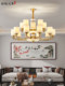 Warm and Jade-Like in Its Luster, New Chinese-Style All-Copper Jade Chandelier for High-End Villas and Self-Built Homes, Large Chandelier for High-Ceiling Duplex Living Rooms