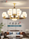 New Chinese-Style Large Chandelier for Villa Foyer, Multi-Layer Chandelier for Self-Built Homes, Copper and Wood Main Light for Living Room and Dining Room
