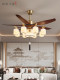 New Chinese-Style Fan Lamp, Living Room Ceiling Fan Lamp, Large-Sized Straight-Blade Dining Room Electric Fan Chandelier, Integrated Model 2025 New Model