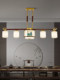 New Chinese-Style Restaurant Chandelier, All-Copper and Solid Wood, National Style, Zen-Inspired, Long Strip Dining Chandelier, Tea Room Chandelier, 2025 New Model Restaurant Light
