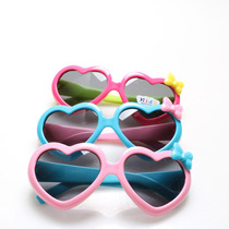 时尚儿童太阳眼镜小孩爱心眼镜可爱卡通男孩女孩蝴蝶结款宝宝墨镜