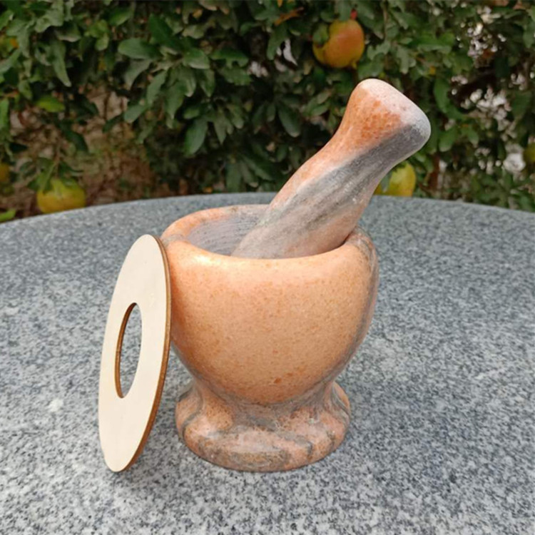 Green lime garlic mud artifact manual garlic press household stone mortar stone old-fashioned garlic mortar marble grinding and smashing medicine pot