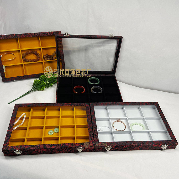 Yellow hand-decorated containing box Dogg loose bead glass first decorated box Large Jewelry Box Ornament Handstring Display Props