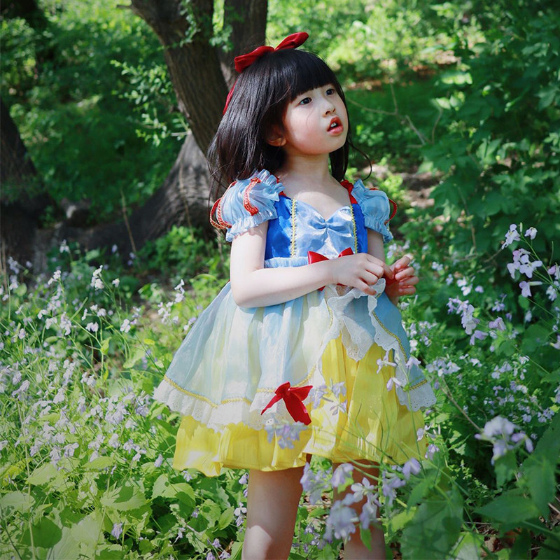 Children Snow White Princess Polita Dress Polita Ocean Dress Lolita Girls' high-end Birthday Dress Baby Foreign Dress