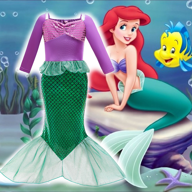 Child Mermaid Princess Dress Girl Little Girl Baby Girl Birthday Gown Dress Cosplay Mermaid Dress Costume