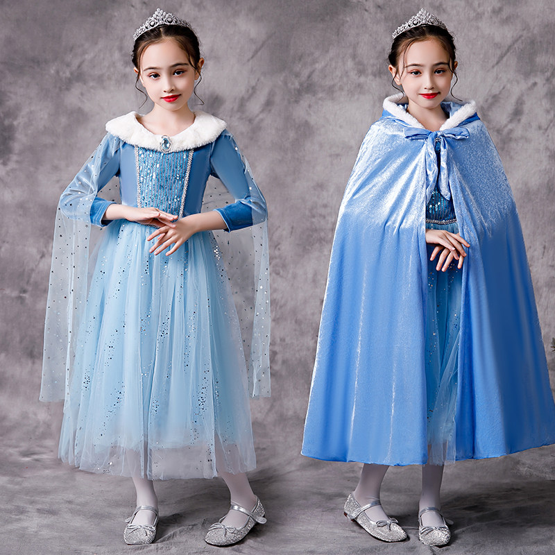 Frozen Aisha Princess Dress Autumn and Winter Girls Aisha Dress Birthday Dress Skirt Christmas Costume