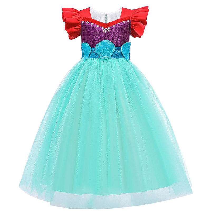 Child Mermaid Princess Dresses Girl Elsa Princess Dresses Nepotism Dress Girl Net Veil Dress Dress Birthday Dress