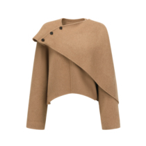 (Niaparka supermodel Chen Jingyi) Camel velvet vertical cut hand-sewn two-piece double-sided woolen coat