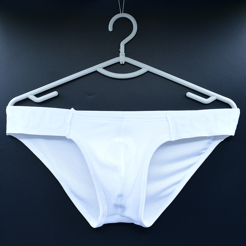 2 Pairs of Men's Briefs, Low-Rise, Sexy Spiral Pattern, Pure Cotton, Breathable, Sweat-Absorbent, Cotton Wide-Brimmed Sports Shorts