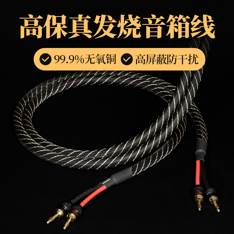 High-grade banana head bold speaker wire universal audio cable pure copper wire with plug double-headed fever speaker wire