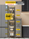 Narrow Gap Storage Cabinet, Integrated Wall-Mounted Kitchen Multi-Layer Refrigerator Side Pull-Out Narrow Gap Storage Cabinet