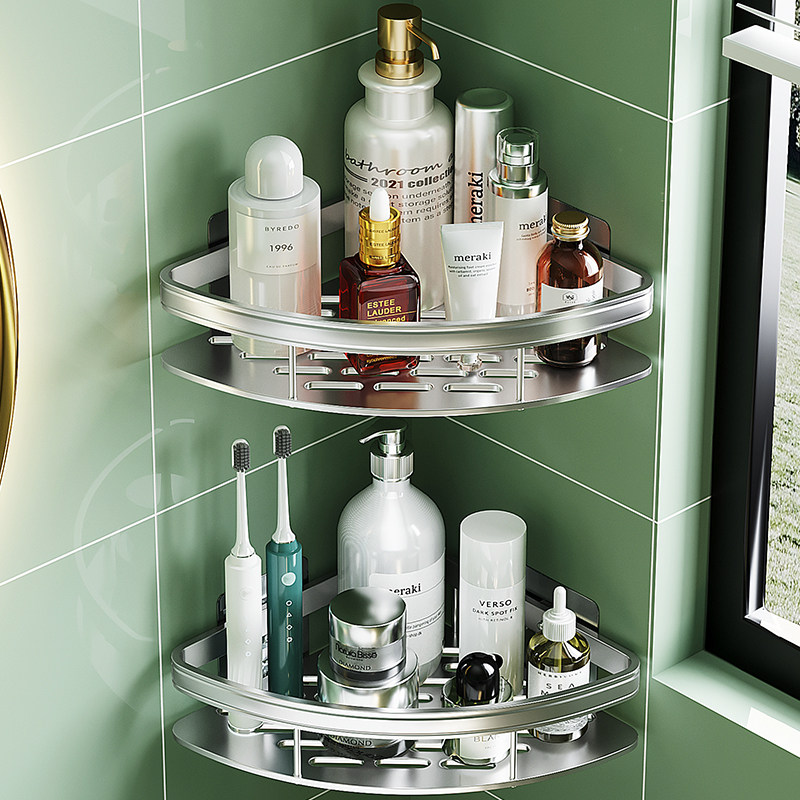 Free Punch Toilet Bathroom Triangle Shelve Wall-mounted Toilet Bathroom Bath Shower Wash Terrace Wall Containing-Taobao