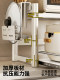 Microwave Oven Rack, Thickened and Reinforced, Pull-Out, Multifunctional Kitchen Rice Cooker Integrated Oven, Double-Layer Storage Rack