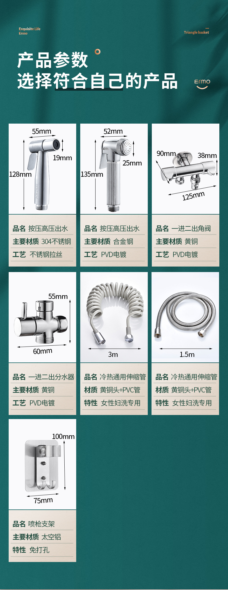 Ermo尔沫 马桶高压喷枪 图1