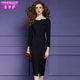 Feimengyi high-end temperament red dress women's spring new sexy slim slit thin bag hip skirt