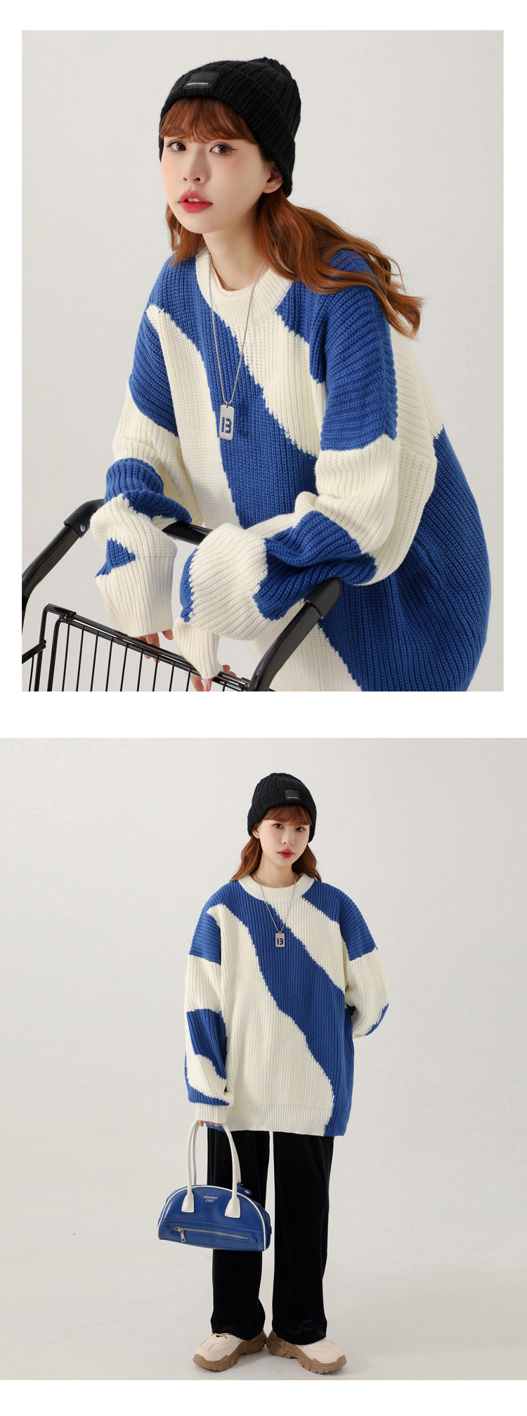 Herbst Winter Neue Kuh Muster Männer und Frauen Lose Casual Pullover XZ503-1MY09P75 Control 98_voghion.com