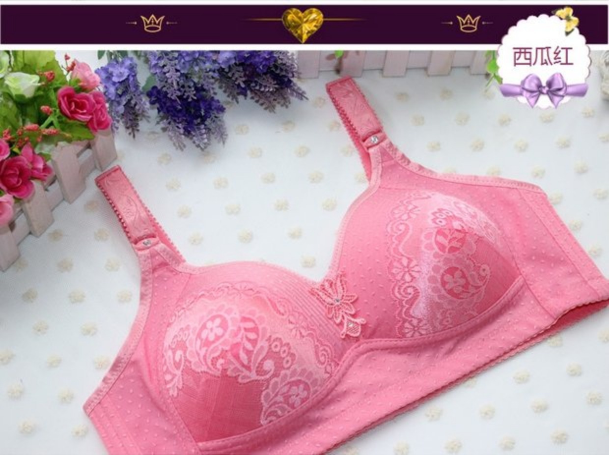 Người trung niên XL khóa bốn hàng tụ tập không có vòng thép áo ngực Đồ lót trung niên nữ áo ngực cotton mỏng áo dán ngực