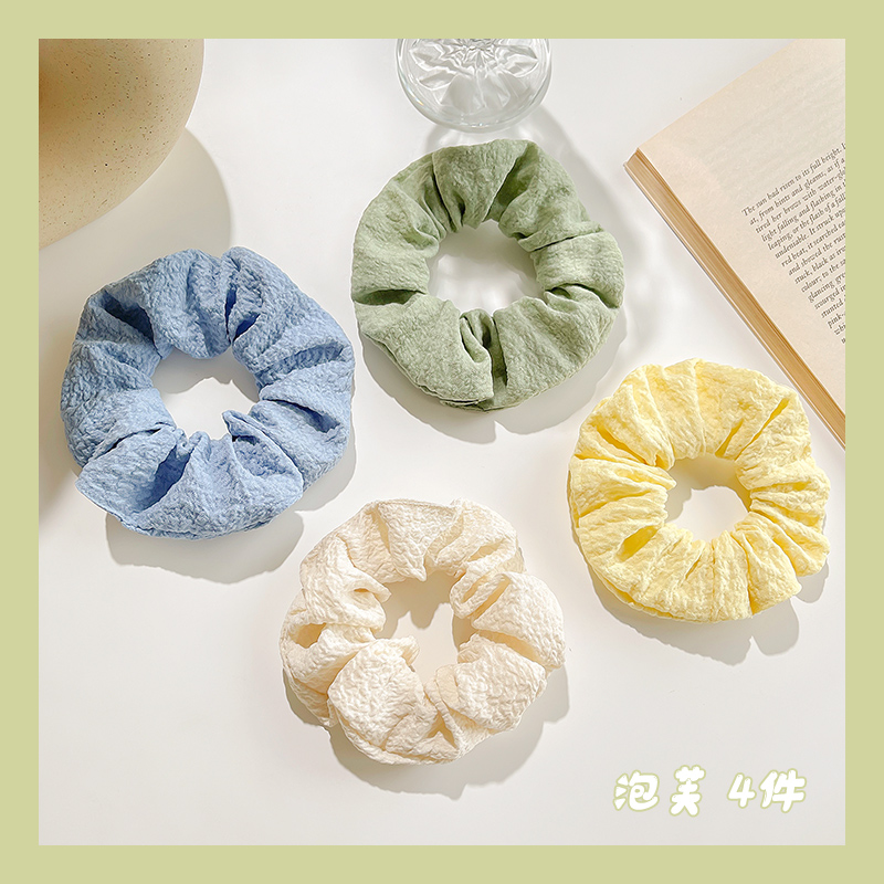 images 21:Really silk pig large bowel hair circle female high-end headline 2023 new head flower hair jewelry rubber band pierced hair rope headdress