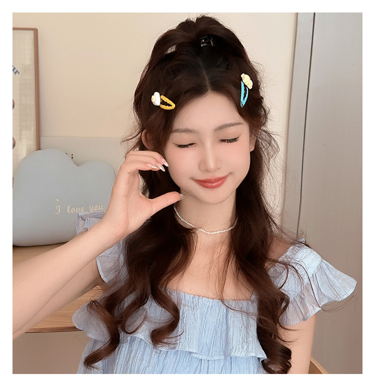 食颜派 卡子套组B黄油小熊组合 【可爱奶黄小熊系列 发饰组合 少女甜美 碎发刘海夹 高弹力发绳】