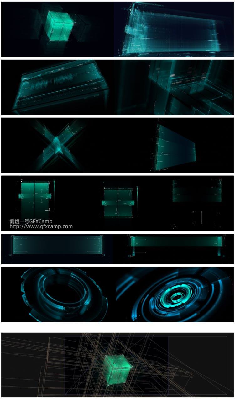 AE脚本-900+科技感HUD屏幕图像线条边框UI界面元素 HUD Library V3 破解版