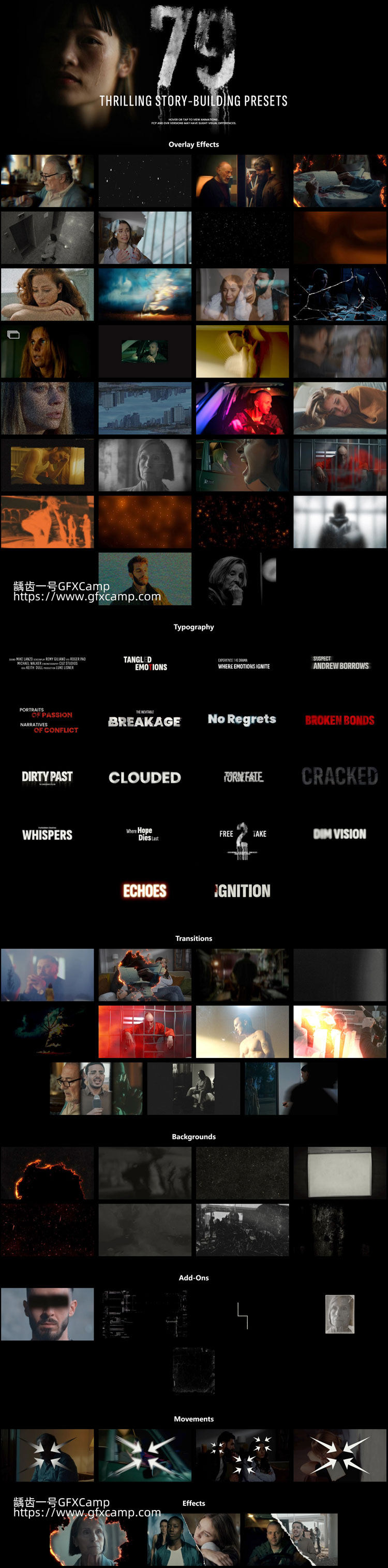 达芬奇插件 动作电影文字标题字幕视频叠加特效转场镜头运动预设 达芬奇插件 79+动作悬疑电影文字幕标题视频特效转场镜头运动预设