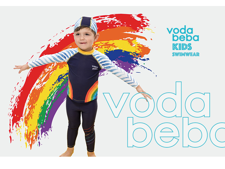 Áo tắm trẻ em VB Voda Beba boy chia tay áo chống nắng đi biển quần dài tay cầu vồng đồ bơi áo tắm chống nắng cho bé