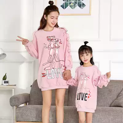 Girls autumn and winter clothes 5 girls 6 long version of the sweater 7 mother and daughter parent-child dress 8 dress 9 base shirt 12-year-old shirt