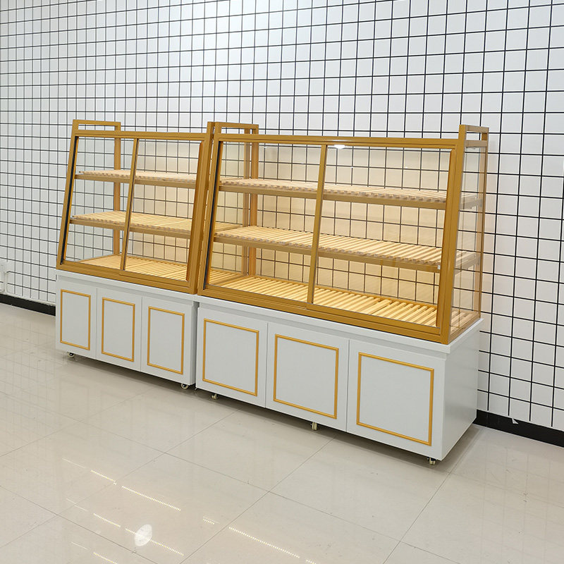 Bakery case display cabinet cake pastry shop baking side Island cabinet small commercial glass display rack bread island cabinet