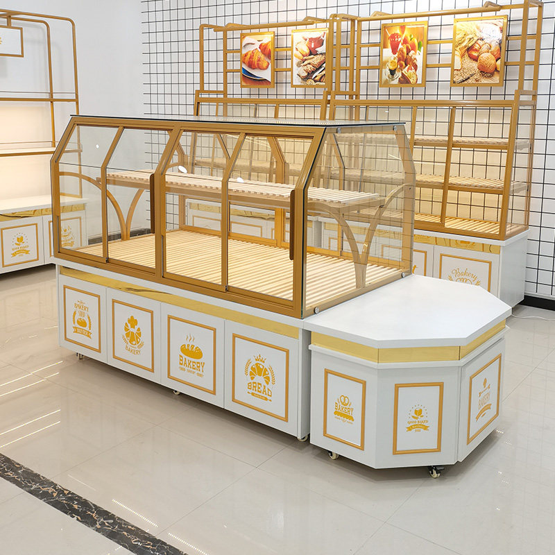 Bread Cabinet Display Cabinet Middle Island Cabinet Side Cabinet Baking Shelves Commercial Glass Cake Pastry Shop Model Cabinet Sample Cabinet