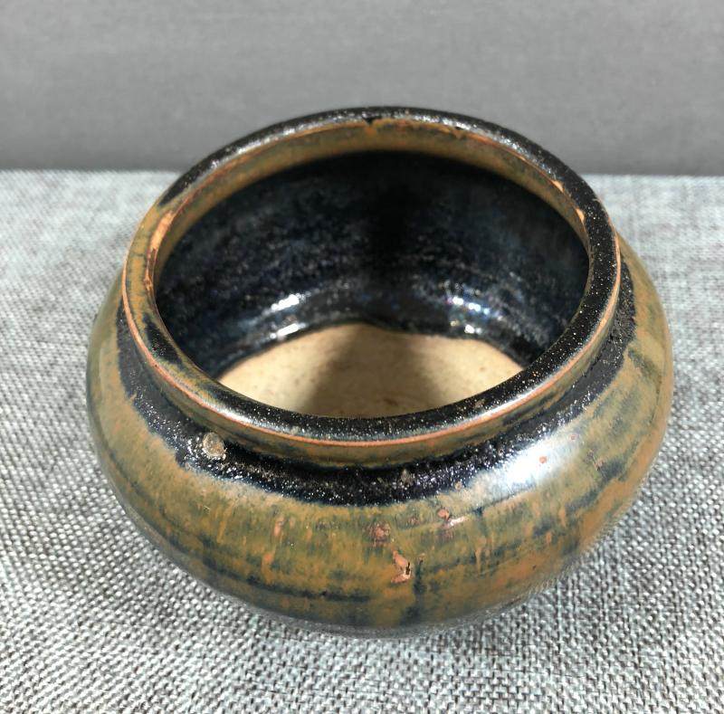 金元耀州窑系黑釉铁锈斑罐