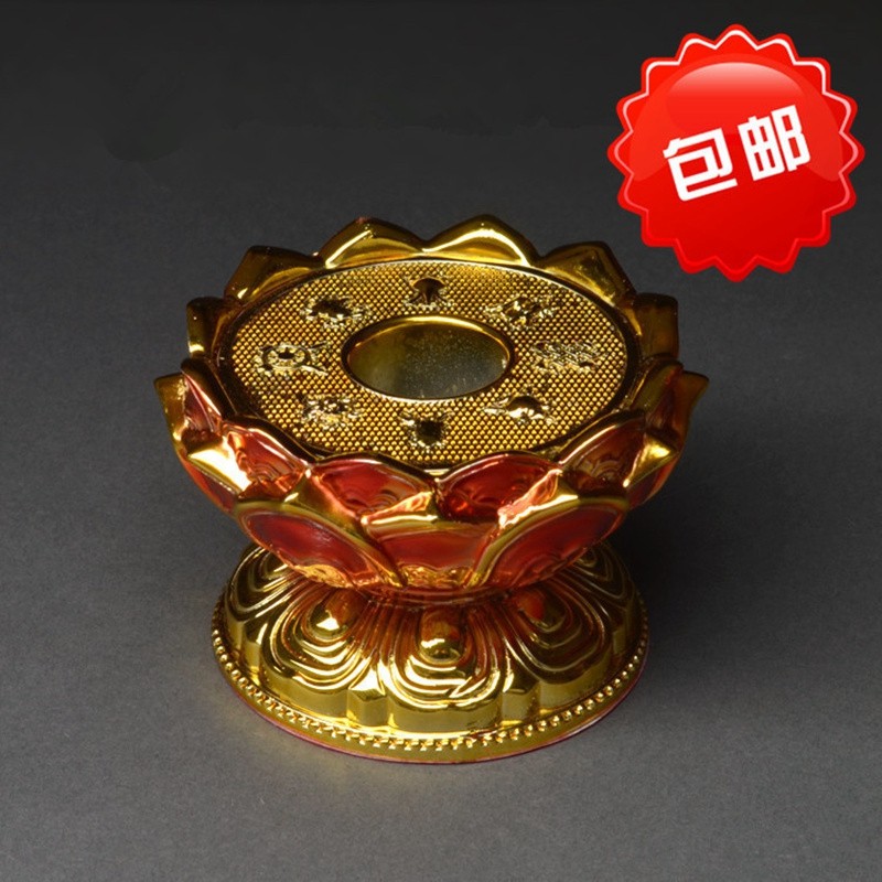 Hand-cranked warp wheel base Lotus holder silver hand-held hand-cranked warp bucket ornaments Tibetan color Tibet