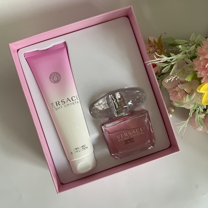 Versace Pink Crystal Diamond Perfume 90ml Set Box Simple Packaging Authentic Guaranteed Long-Lasting Fragrance Gift