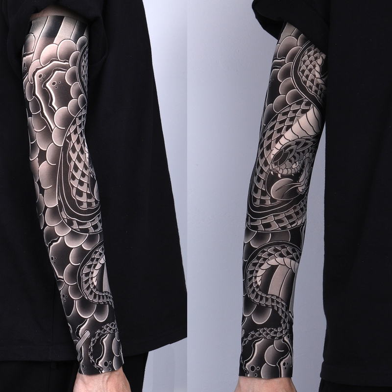 Ultra-Thin Seamless Sun Protection Ice Sleeves for Men and Women, High-Quality Realistic Tattoo Arm Sleeves