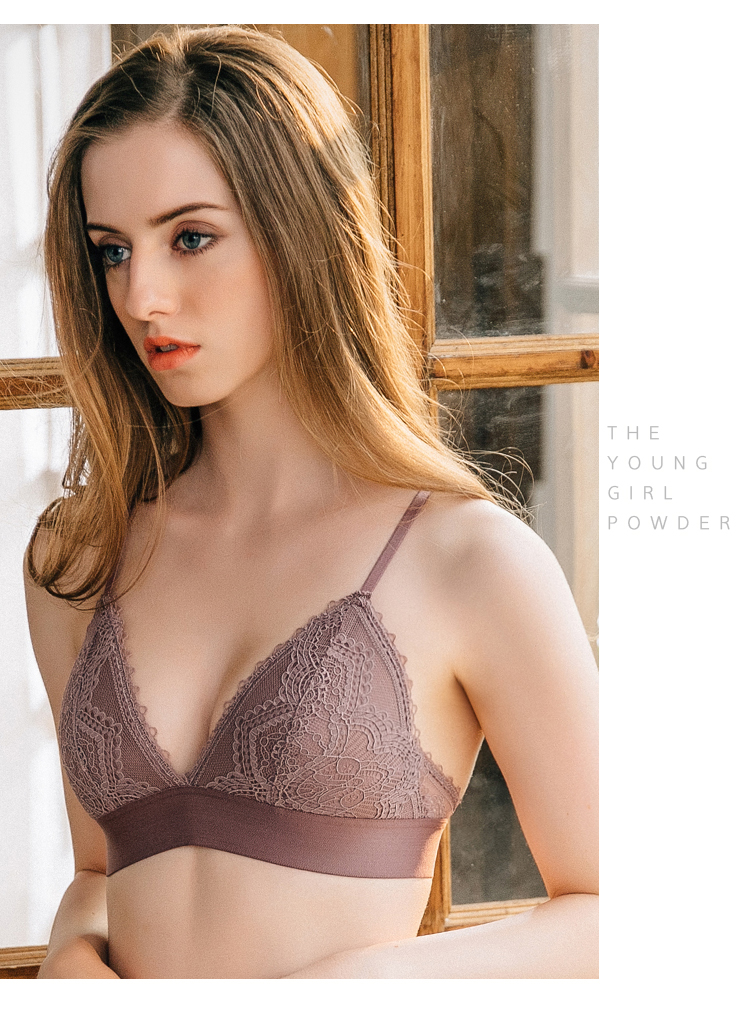 Châu Âu và Mỹ gợi cảm bộ đồ lót nữ ren không có vòng thép mỏng cotton chéo đẹp trở lại thoải mái áo ngực thoáng khí đồ bơi nữ đẹp