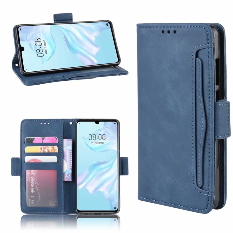 Suitable for Huawei P30 Multi-Card Slot Flip Phone Case P30Pro All-Inclusive Protective Cover with Cover Wallet Anti-Fall Soft